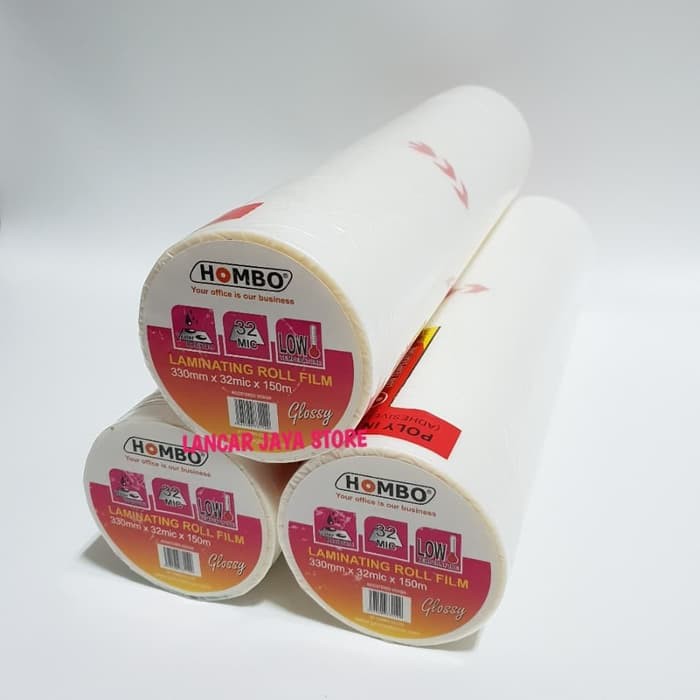 Plastik Laminating Hombo Roll Glossy 330mm x 32Mic x 150m