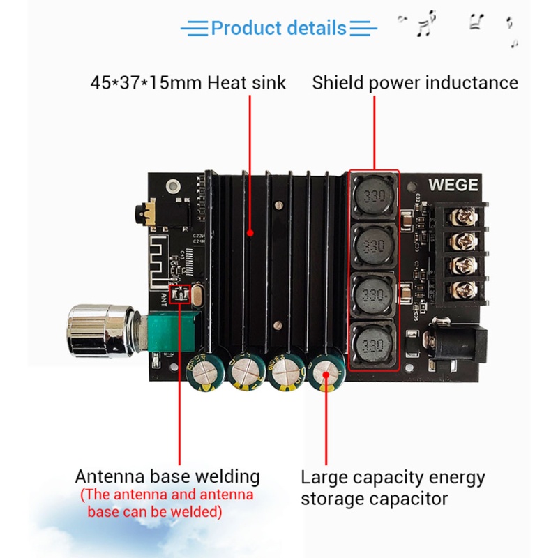 Btsg Amplifier Board 5.0 Receiver Stereo 2channel Amplifier Board Untuk Speaker