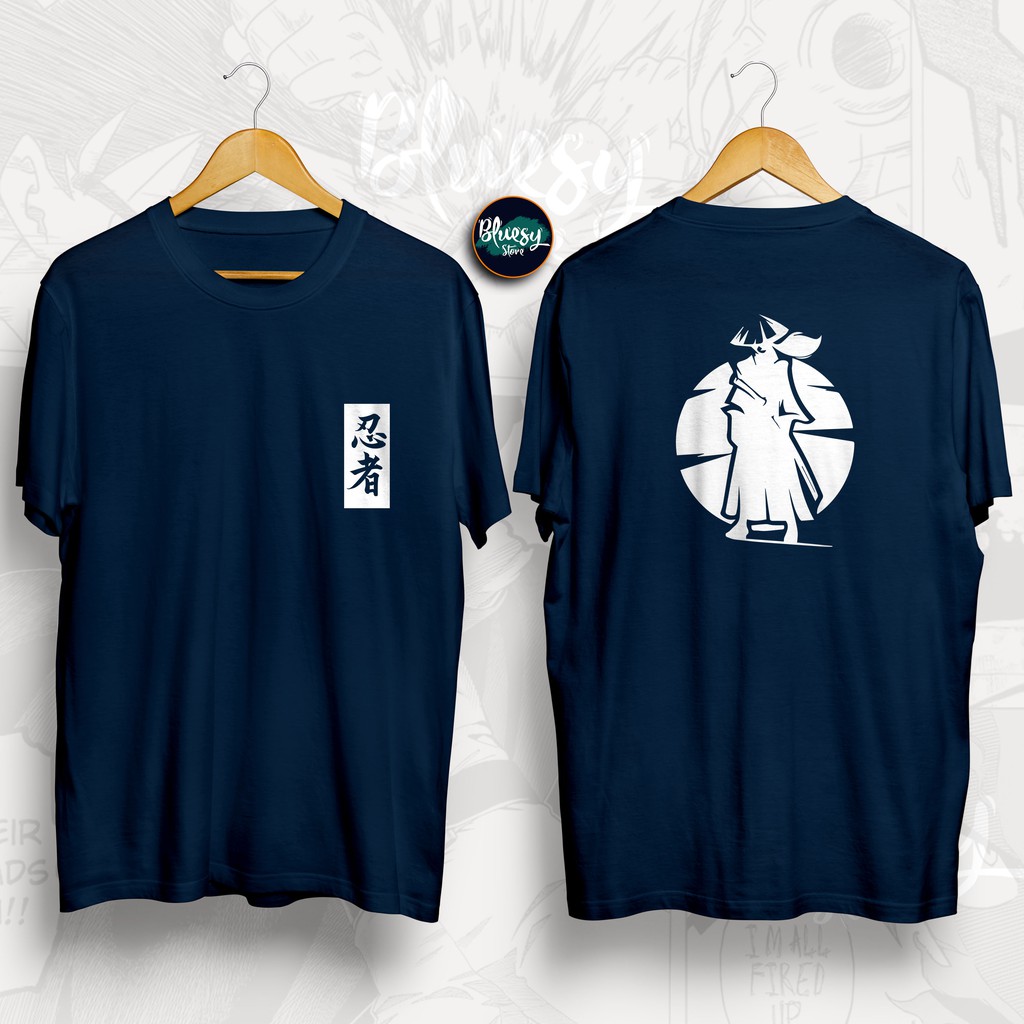 KAOS SAMURAI DISTRO JAPANESE CULTURE SILUET / KAOS ANIME NINJA SAMURAI JAPANESE CULTURE JEJEPANGAN