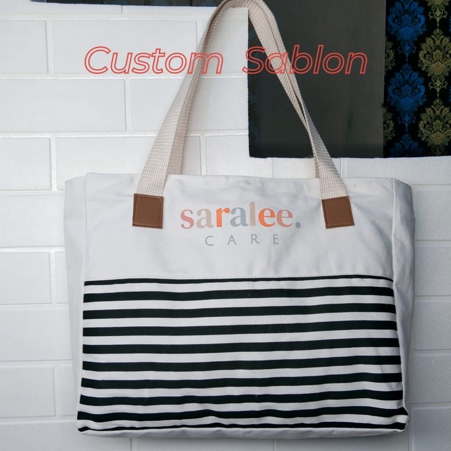 TOTEBAG WANITA RESLETING KANVAS / TOTE BAG WANITA CANVAS KULIAH,SEMINAR LANDSCAP BISA POLOS / CUSTOM