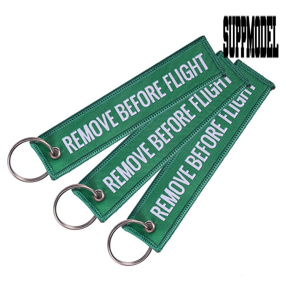 Gantungan Kunci Bordir Tulisan Remove Before Flight Untuk Mobil / Motor