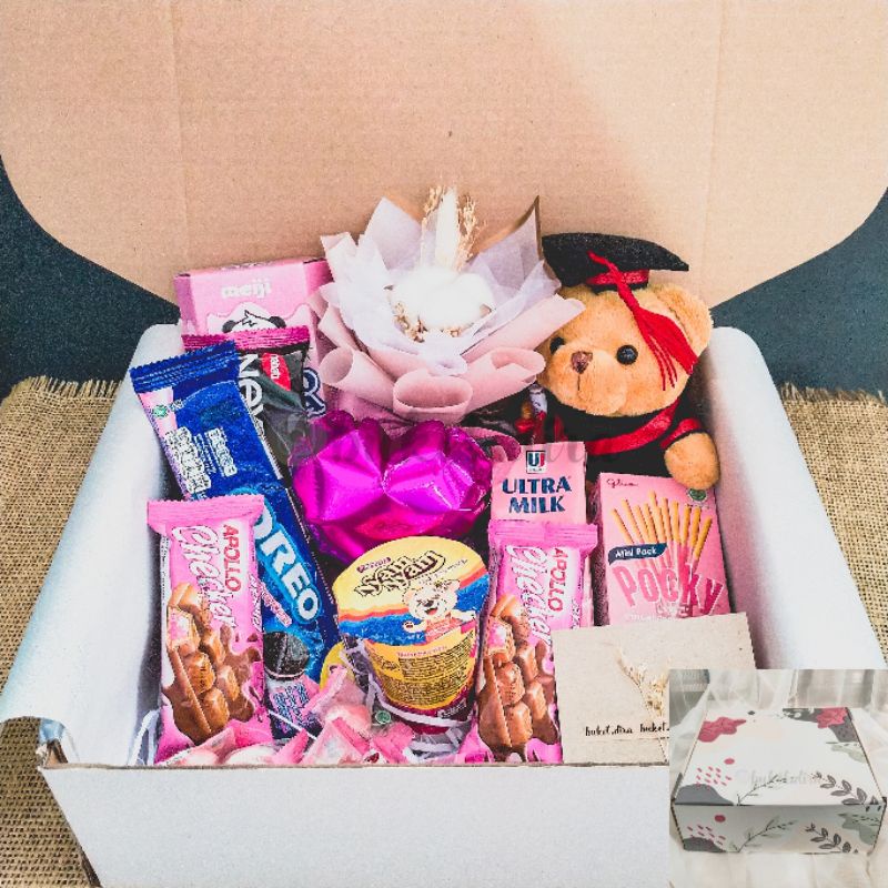 box of happiness - chocolate series / fancy gift box hampers coklat wisuda free k.ucapan+bubble wrap
