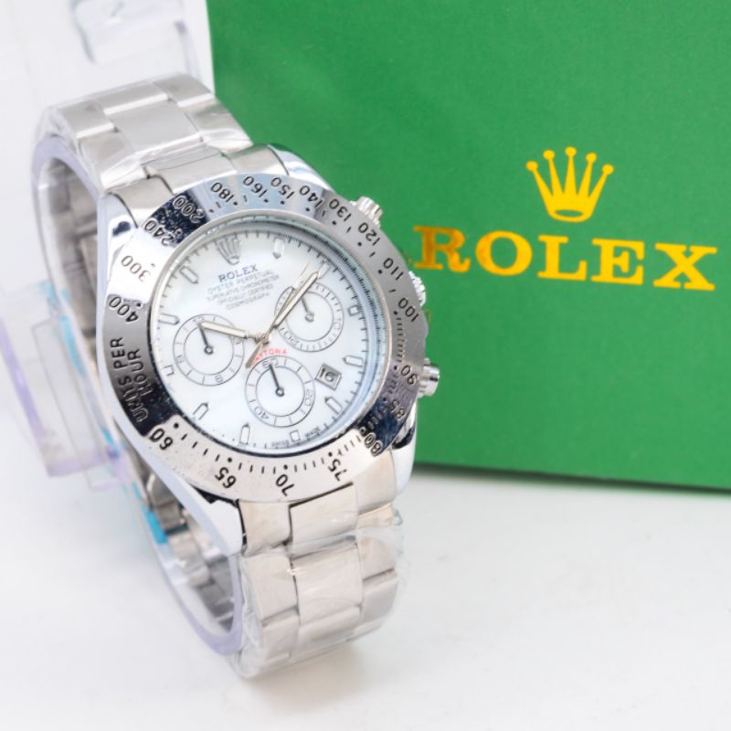 Jam Tangan Pria/Wanita Rolex Tali Rantai Free Box