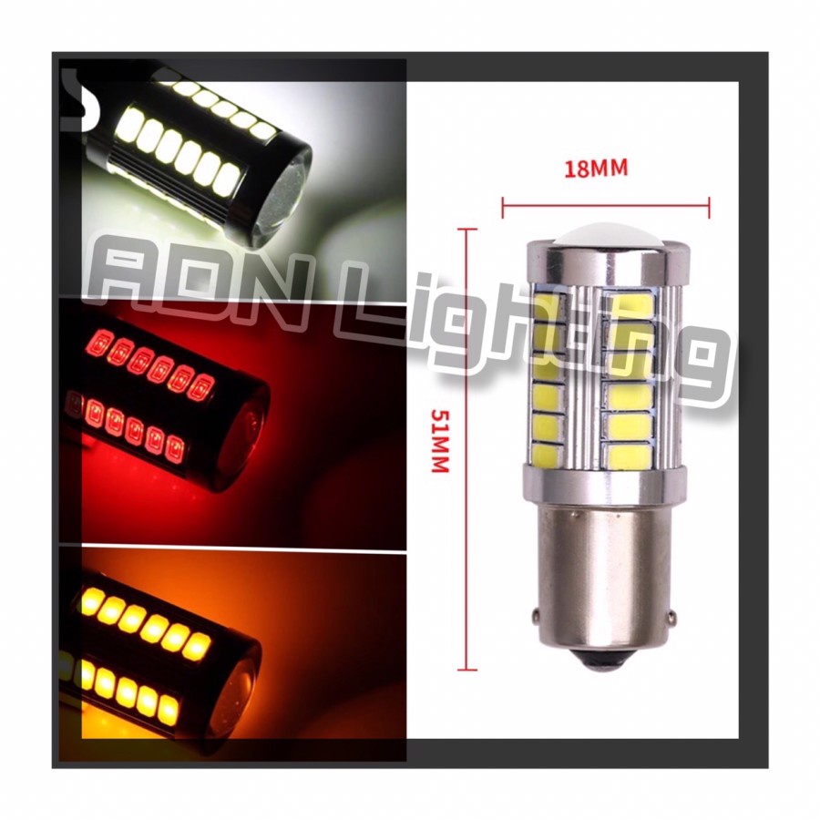 Lampu Sein Mundur Mobil 1156 Ba15S 12V 33 Titik LED by ADN.in