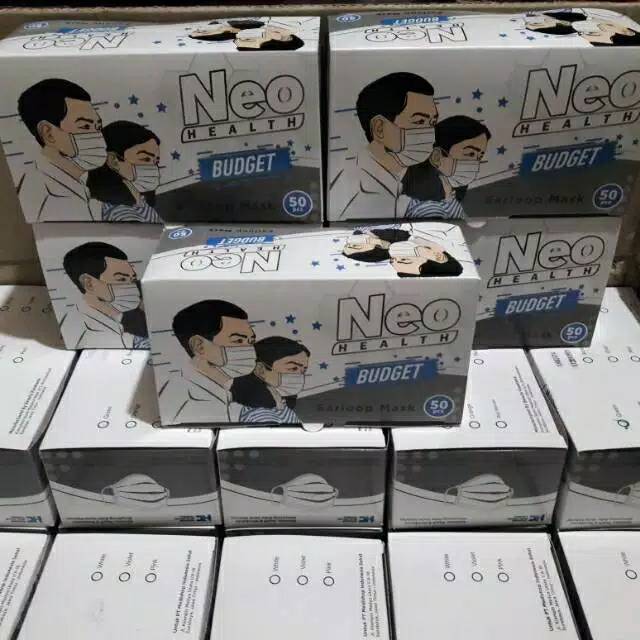 New Neo Masker Health Budget Earloop Mask 1 Box Isi 50 Pcs Shopee Indonesia
