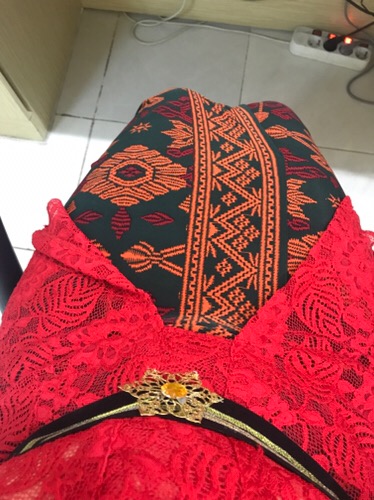Setelan Kebaya Stretch Paris Merah