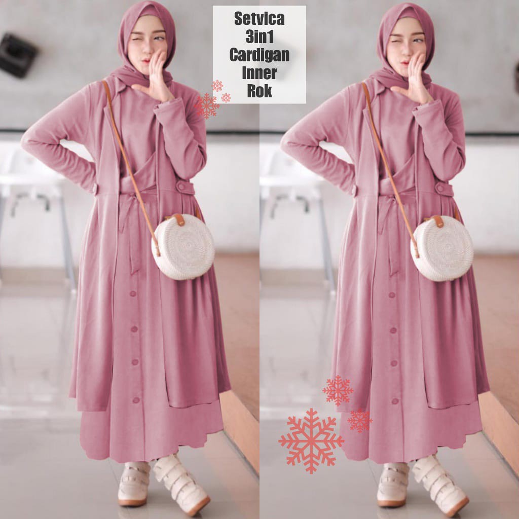 SETELAN 3in1 SETVICA / GAMIS FASHION WANITA / SET PESTA / CASUAL