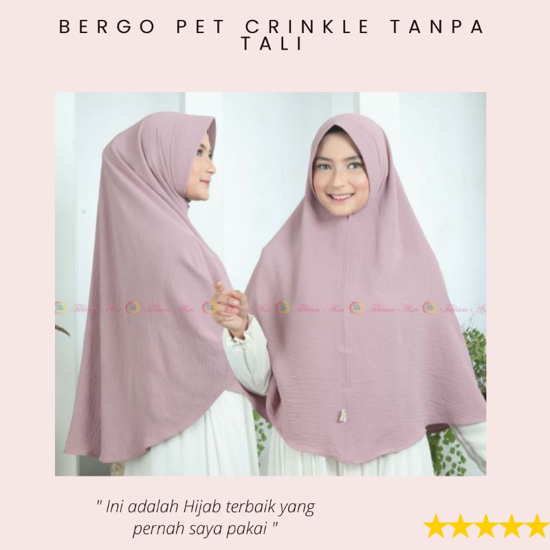 Hijab Instant Bergo Size XL/Khimar Crinkle Premium Pet Tanpa Tali Terbaru/Crinkle Airflow Maryam