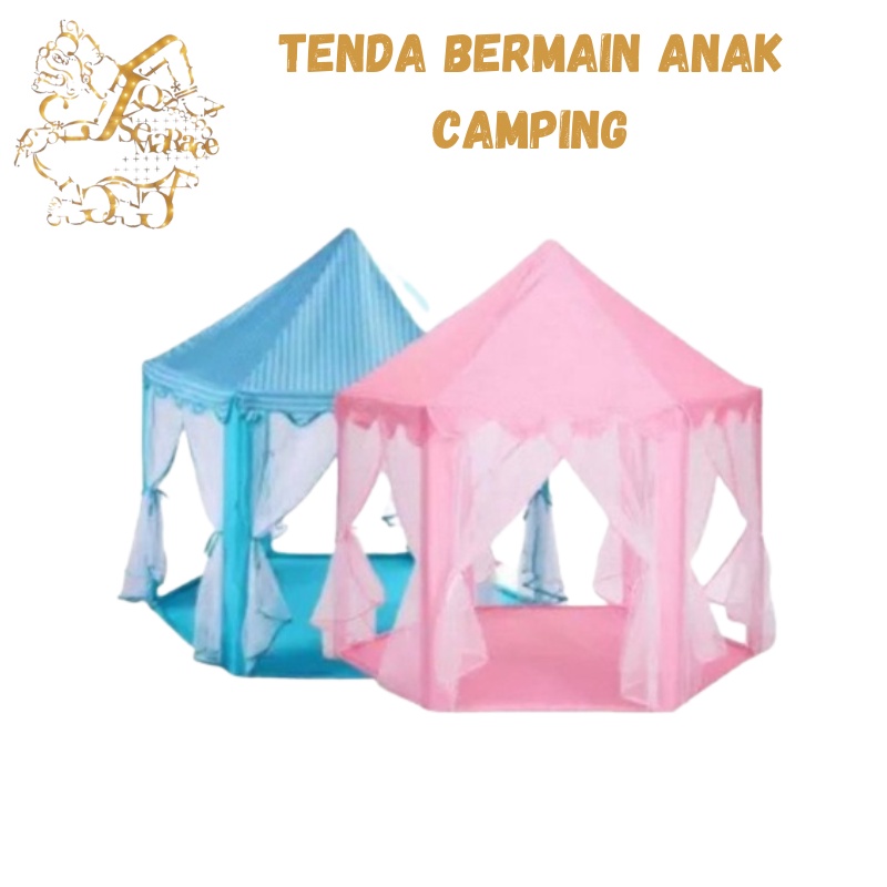 TENDA BERMAIN ANAK CAMPING LIPAT PRINCESS INDOOR OUTDOOR