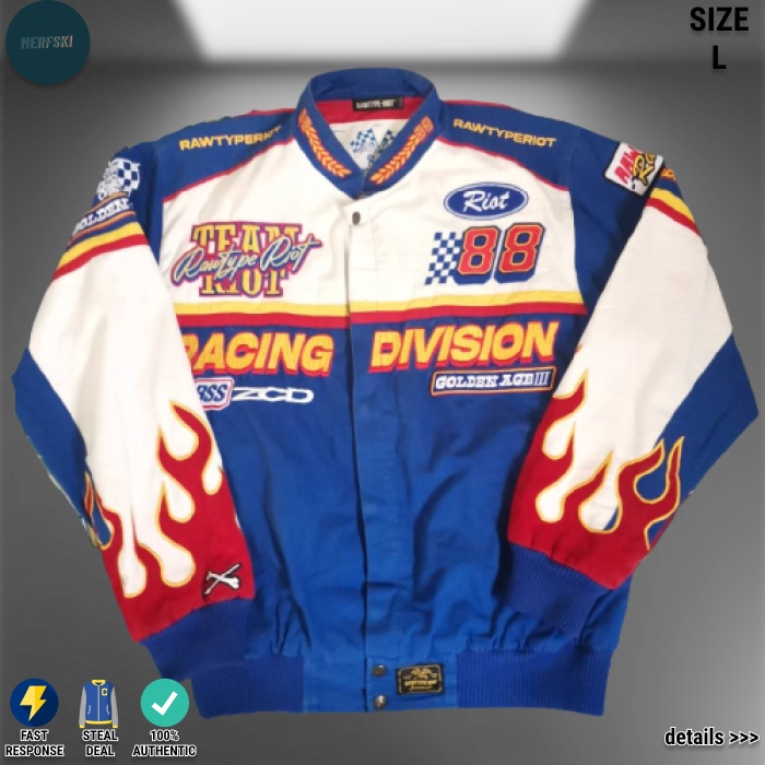 JAKET NASCAR RAWTYPE RIOT RAW TYPE RTR GOLDEN AGE 3 BSS LIMITED SIZE L