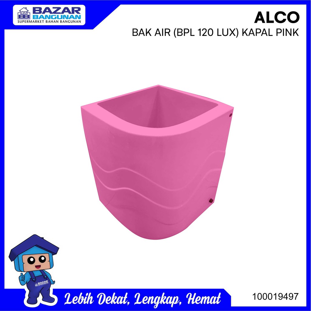Alco - Bak Air Mandi Sudut Luxury Fiber Glass 120 Liter 120 Ltr Pink