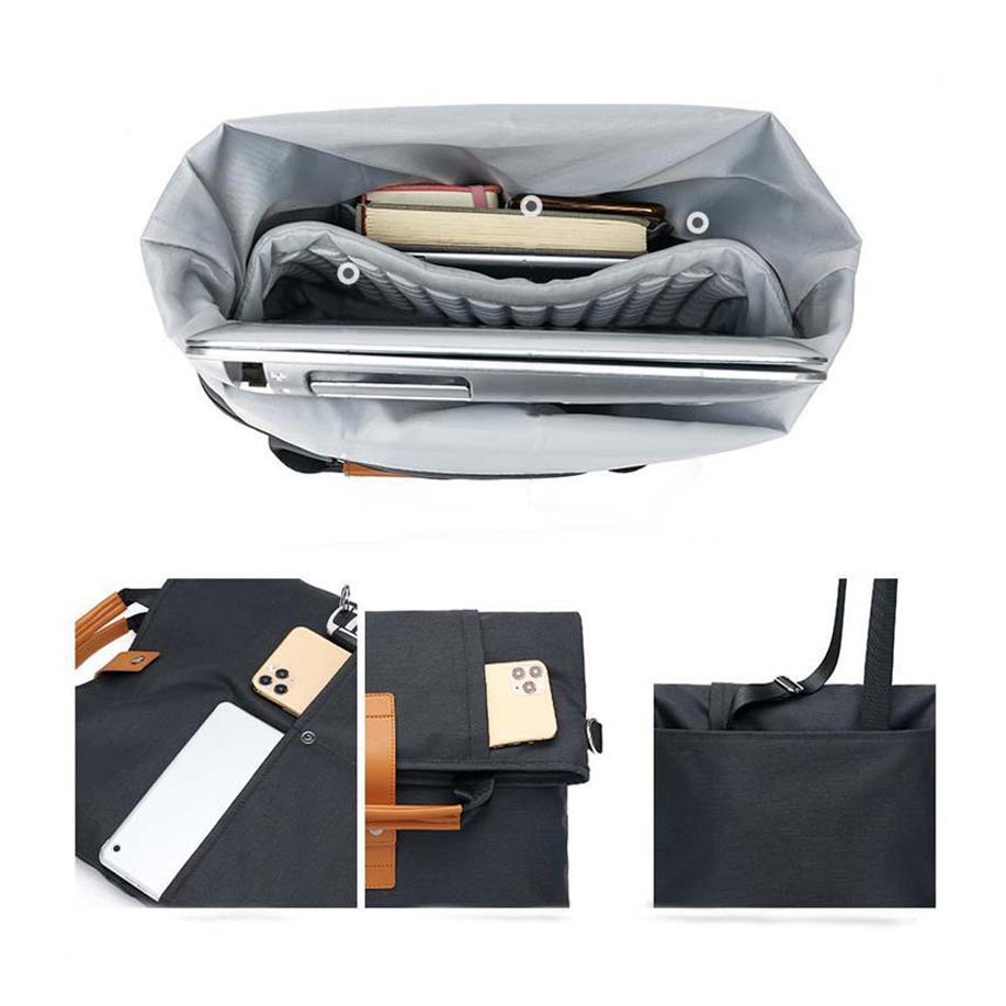 Tas Laptop Selempang Canvas Folded Size 13 14 15 16 17 inch