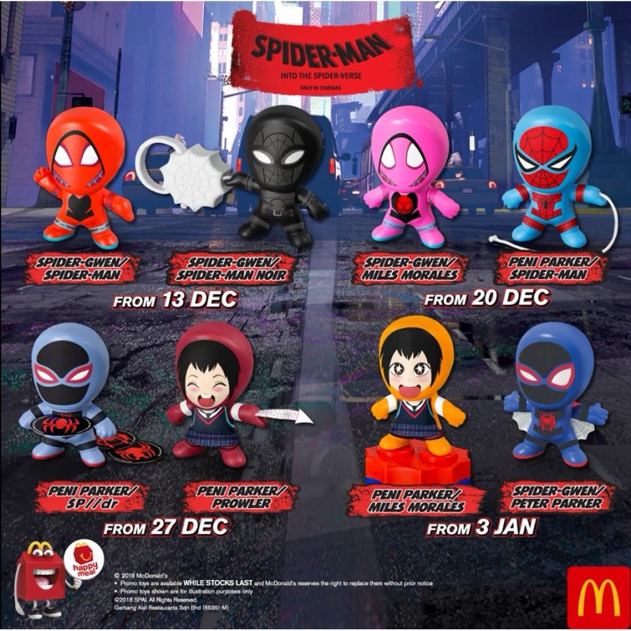 spiderman mcdonalds toys