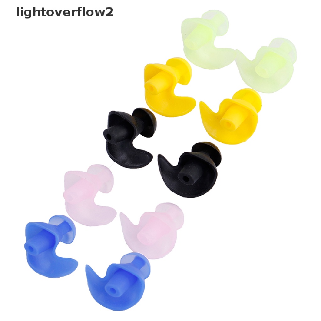 (Light2) Earplug Silikon Lembut Anti Bising Reusable Untuk Renang / Kerja / Tidur