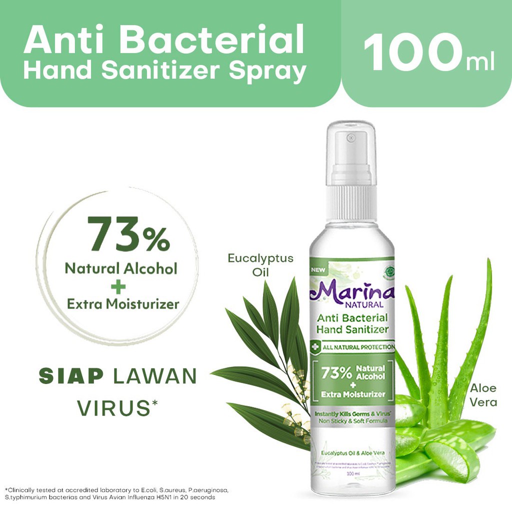 Marina Natural Anti Bacterial Hand Sanitizer Spray [100 ml]