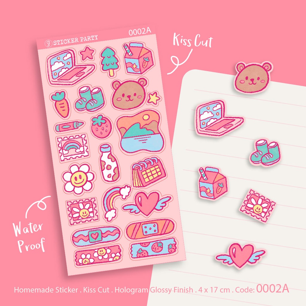 

Stiker Pink Beruang Study Bear Lucu Planner Dekorasi Agenda Jurnal Glitter Tahan Air by Sticker Party 0002