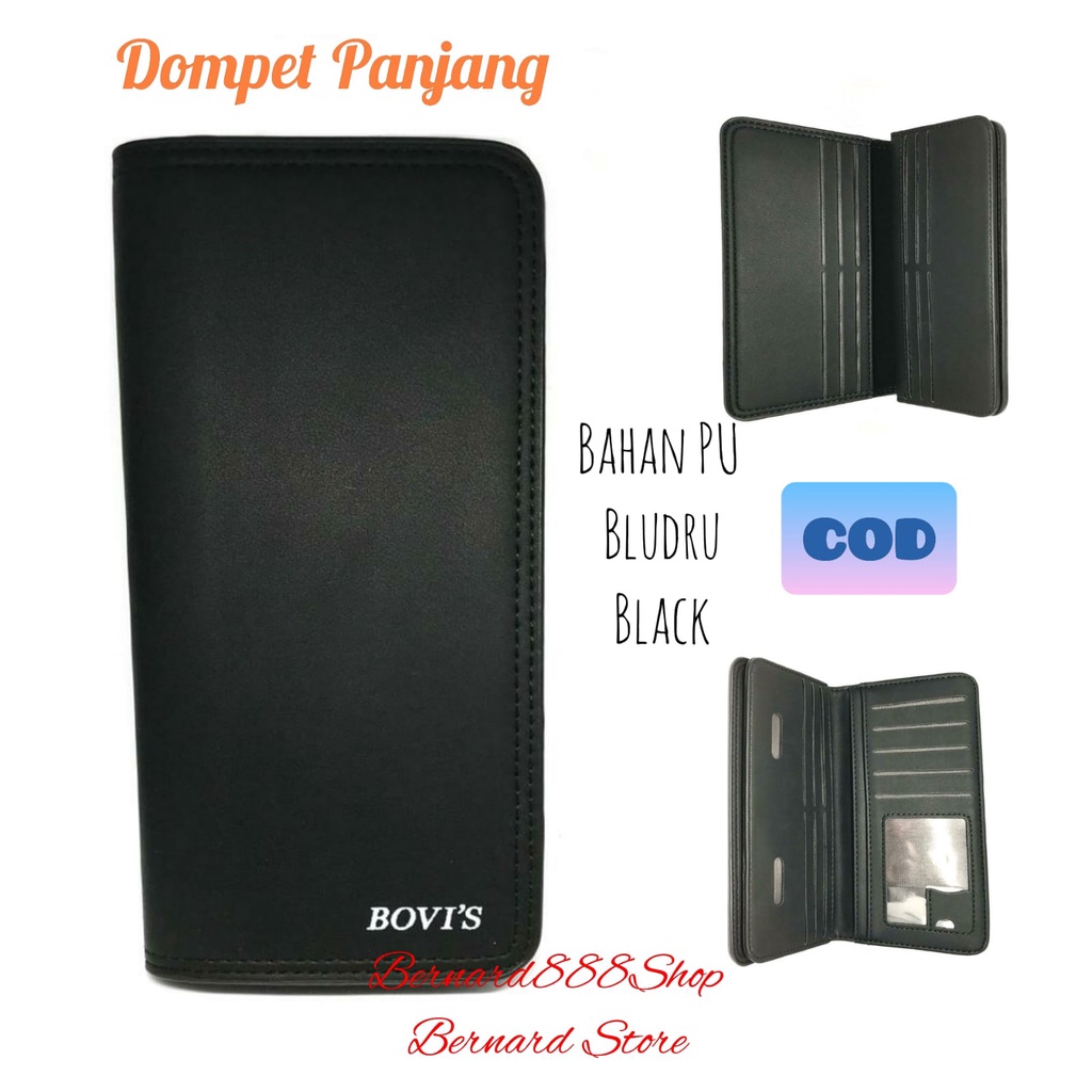 Dompet Pria Dompet Laki2 Dompet Panjang Model Kartu Cabut Bahan PU Leather Brudu