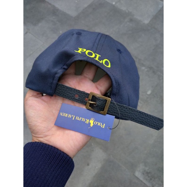 Sylviana723 Topi Polo Strap Kulit Leather Cap Polo Ralph Laurent Topi Casual Baseball Premium Topi