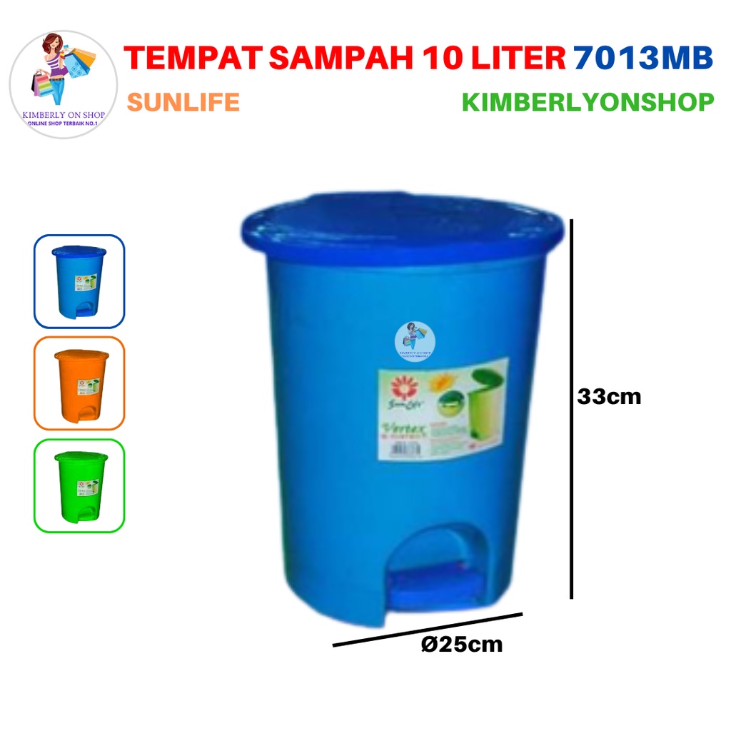 Tempat Sampah Injak Vertex Dustbin 10 Liter 7013 MB Sunlife