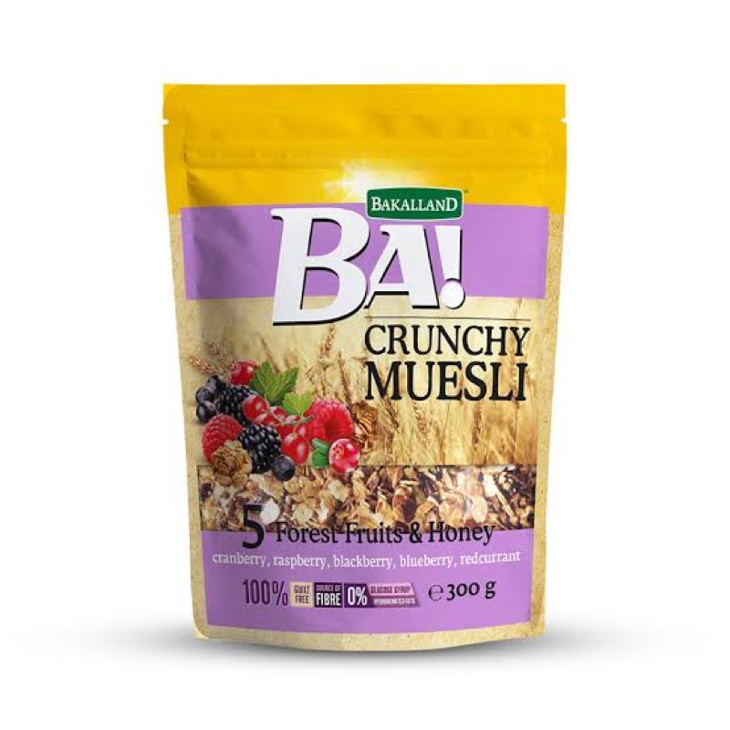 

Bakalland BA! Crunchy Muesli - Forest Fruits & Honey 300gr