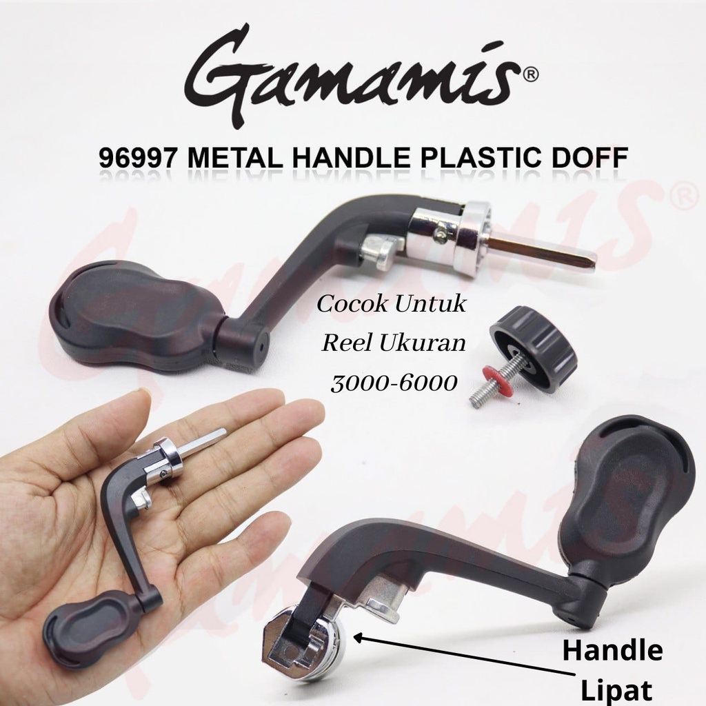 Handle Lipat Reel Gamamis Fishing Metal Plastik Handle + Baut