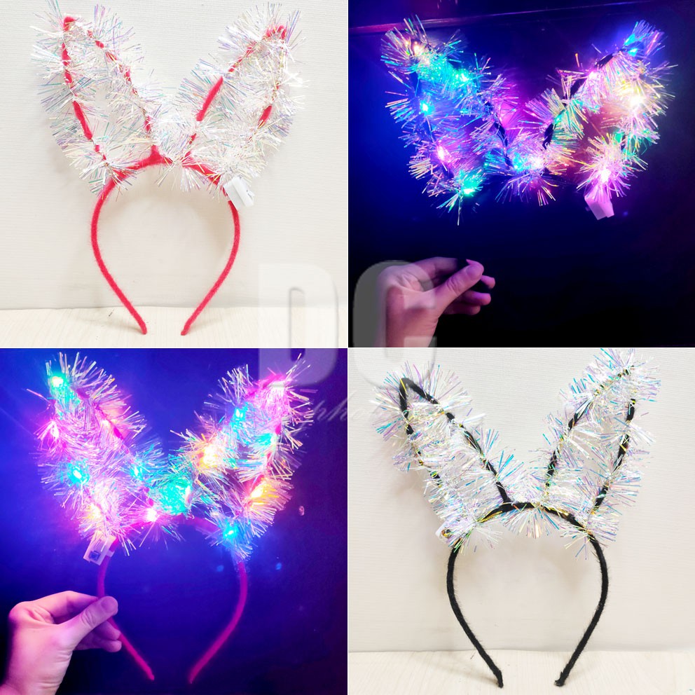 Bando Kelinci LED RANDOM Bando Telinga Kelinci Lampu Menyala Bunny Headband