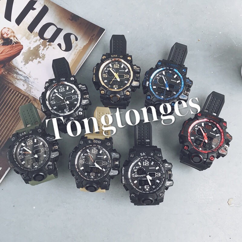 Jam Tangan Wanita ANTI AIR RUBBER JAM TANGAN PRIA SPORT Fashion IMPORT DUAL-TIME FREE BATERAI