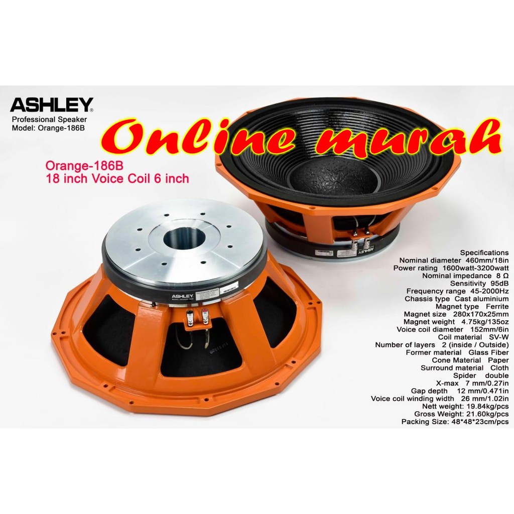 speaker componet ASHLEY ORANGE 186B ASHLEY ORANGE 186 B 186 ORIGYNAL