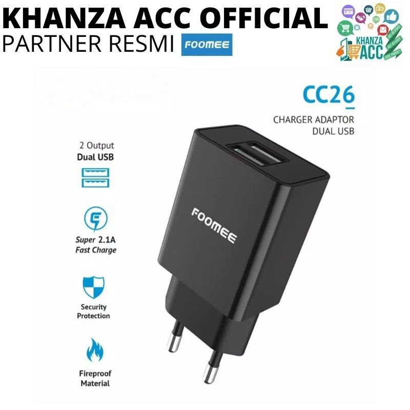 KHANZAACC Foomee CC26 Charger Dual USB Output 2.1A