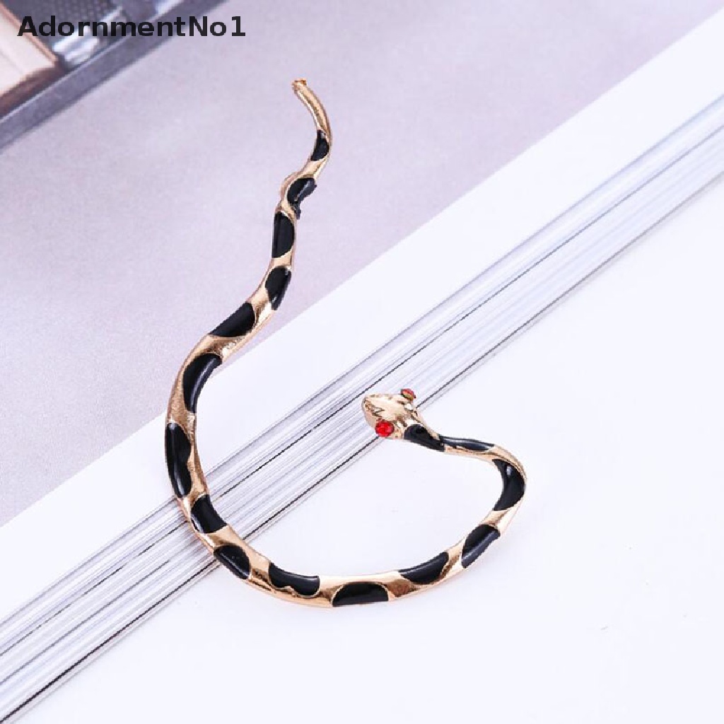 (AdornmentNo1) 1pc Anting Tusuk Enamel Bentuk Ular Mata Merah Untuk Wanita