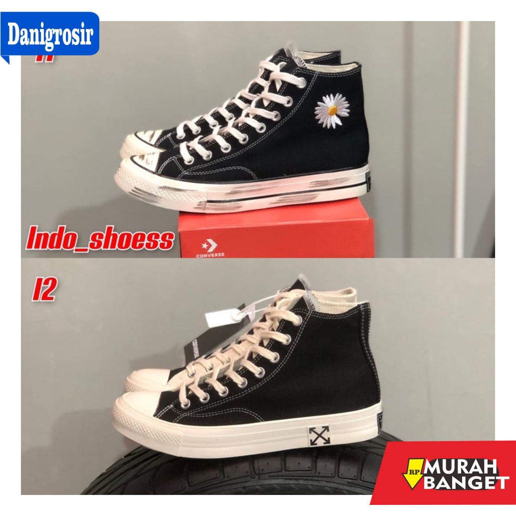 sepatu wanita kekinian 2021- Sepatu Converse 70s All Star High X Off White - Peaceminusone - Sepatu 