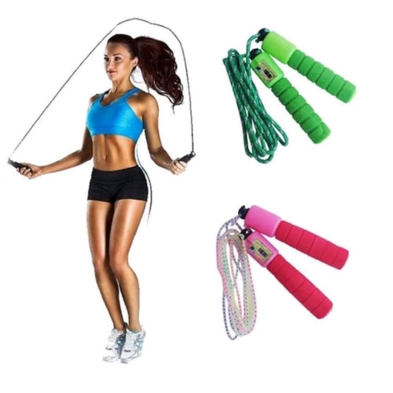 TALI SKIPING / JUMP ROPE SKIPING SOFT HANDLE WITH COUNTER/ ALAT OLAH RAGA