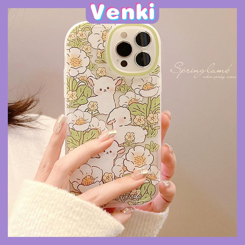 iPhone Case Silicone Soft Case Clear Case TPU Airbag Shockproof Full Coverage Protection Camera Lamb Flower For iPhone 13 Pro Max iPhone 12 Pro Max iPhone 11 iPhone 7 Plus