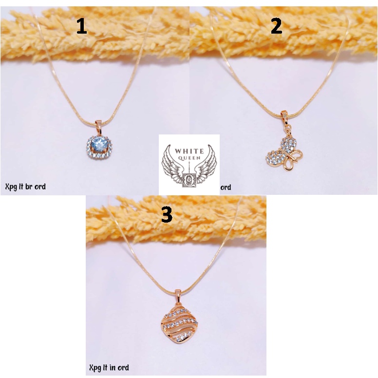 Liontin Kalung Xuping Model Bulat Kupu Berlian Kecil (Hanya Liontin)