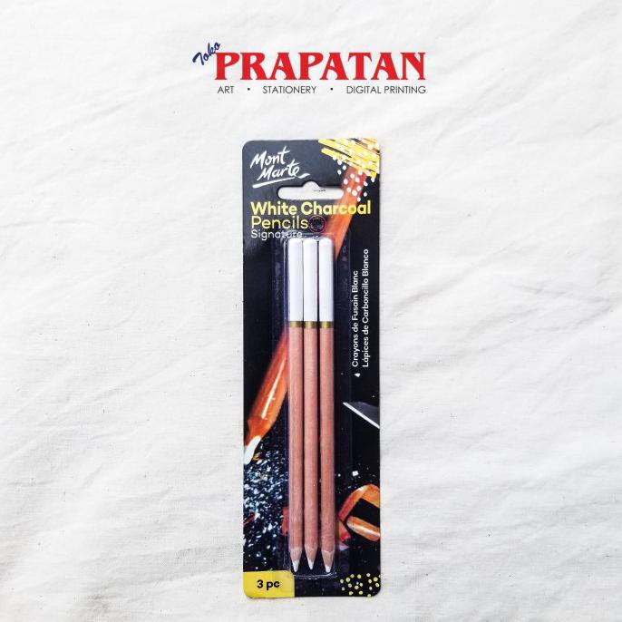 

(PERALATAN MENGGAMBAR) MONT MARTE WHITE CHARCOAL PENCILS SET / PENSIL ARANG PUTIH SET - 2 PCS V02