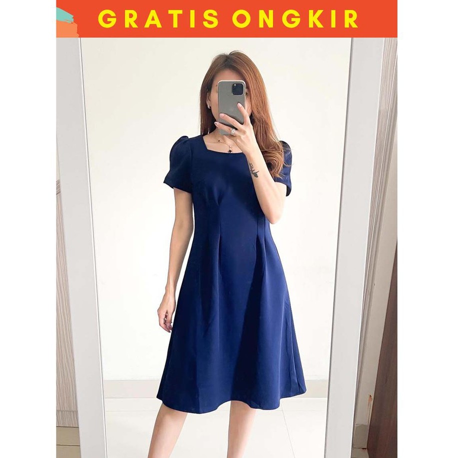 CATHERINE - ALICE DRESS/BAHAN SCUBA TEBAL/DRESS WANITA