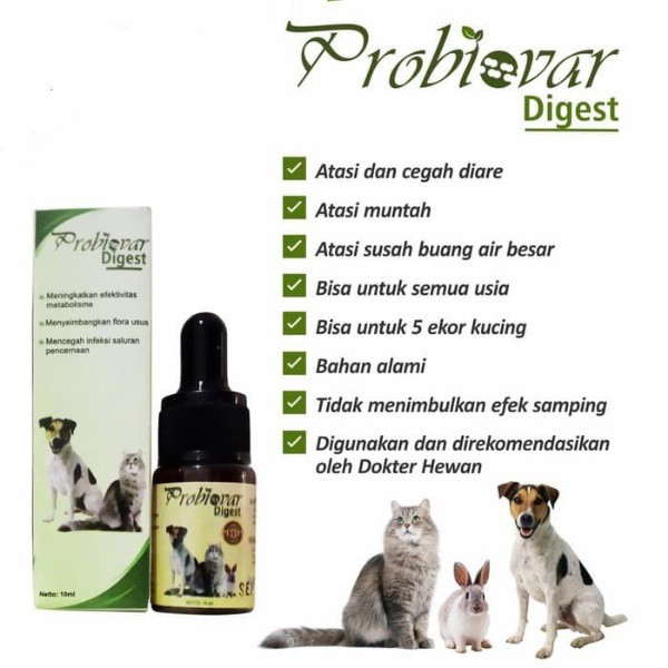 Probiovar Digest Obat Diare Mencret Sembelit BAB Kucing Anjing Kelinci