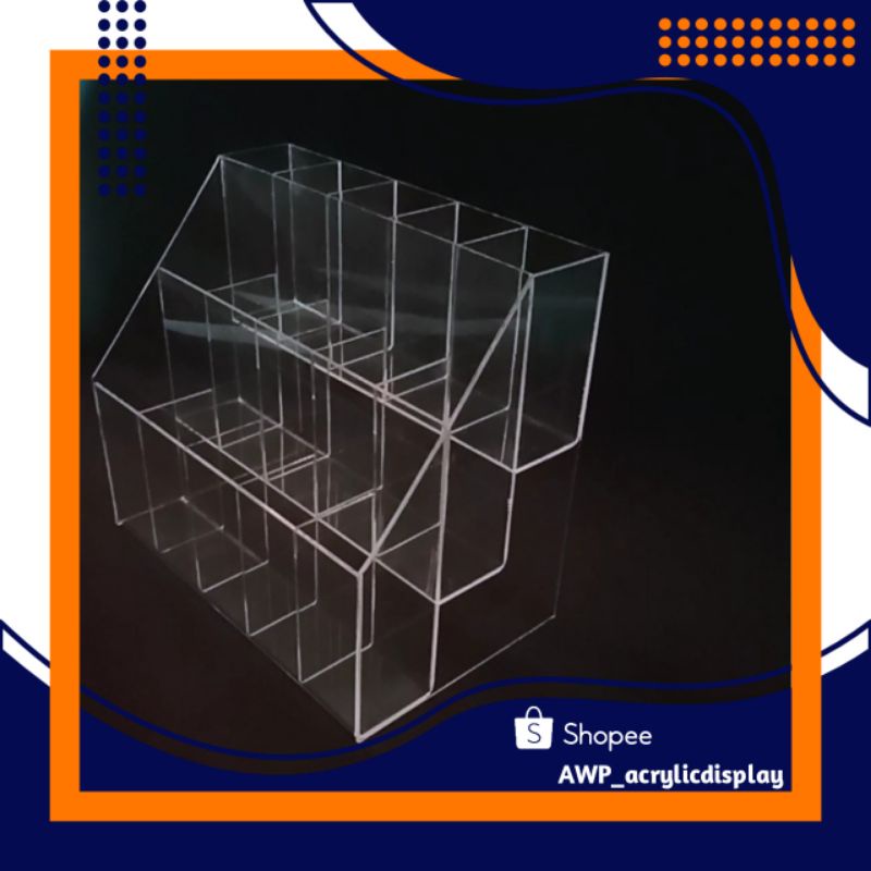 Kotak rak pulpen akrilik / tempat ballpoint  termurah