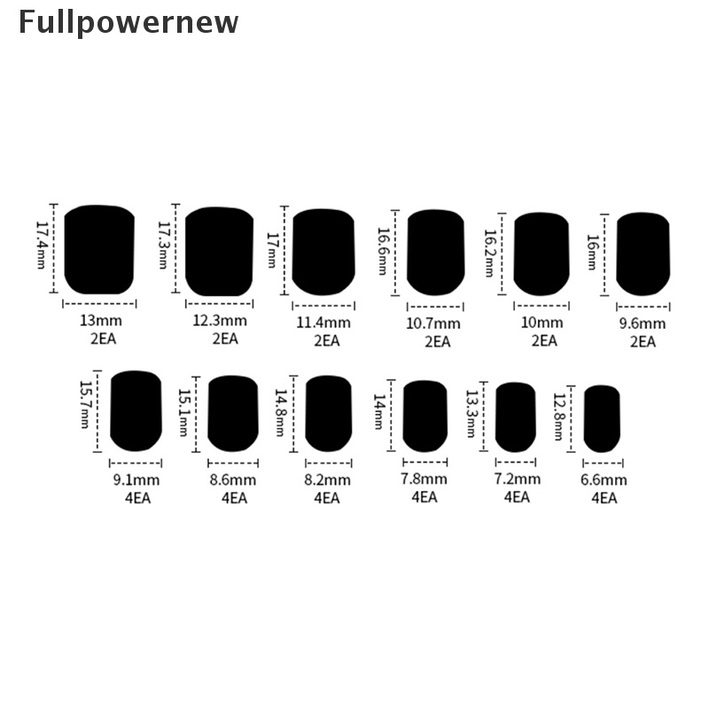 [FULL] 24 Pcs Black Acrylic Fake Finger Nails Full Cover Fake False Nail Art Tips Diy