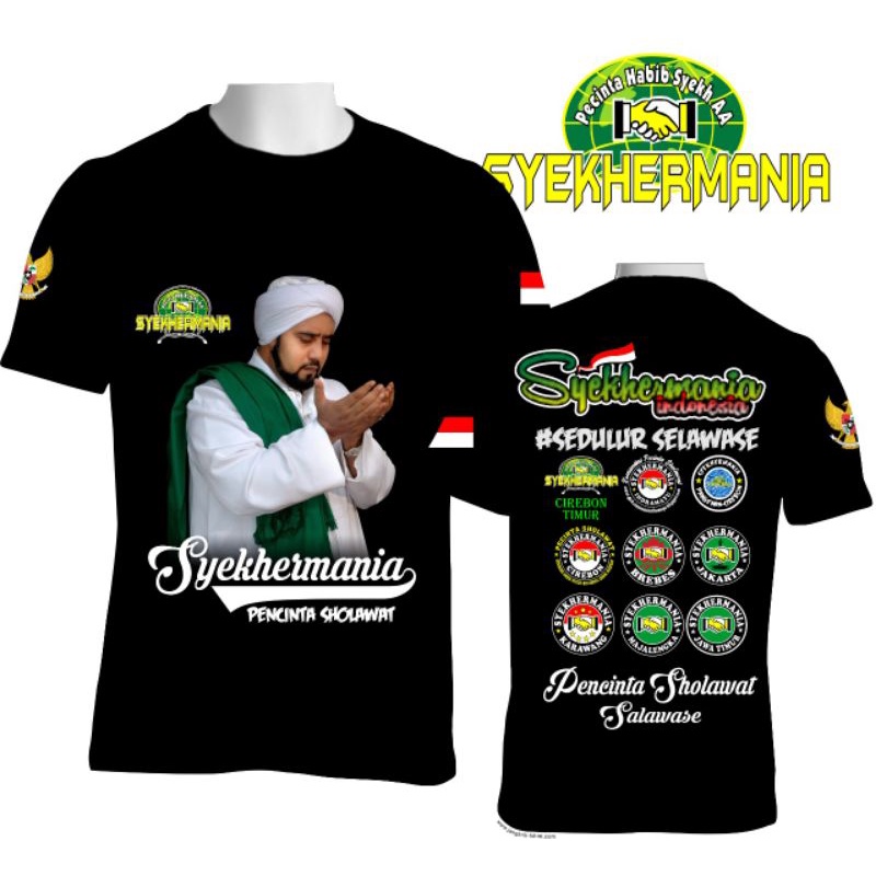 KAOS PENDEK SYEKHERMANIA TERBARU-KAOS PECINTA SHOLAWAT HABIB SYECH