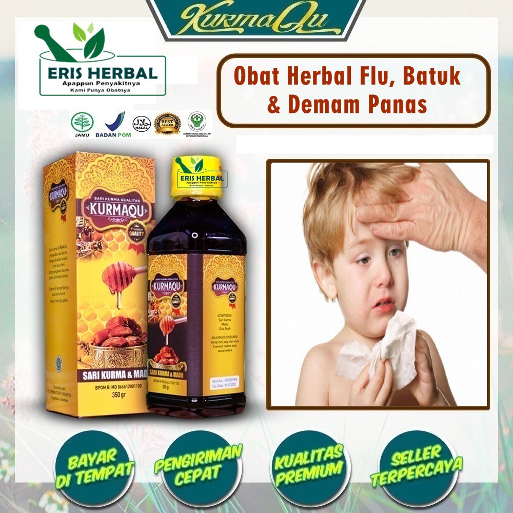 Obat Herbal Flu Batuk Pilek Demam Panas Meriang Tulang Ngilu Kurmaqu Sari Kurma Madu Murni Shopee Indonesia