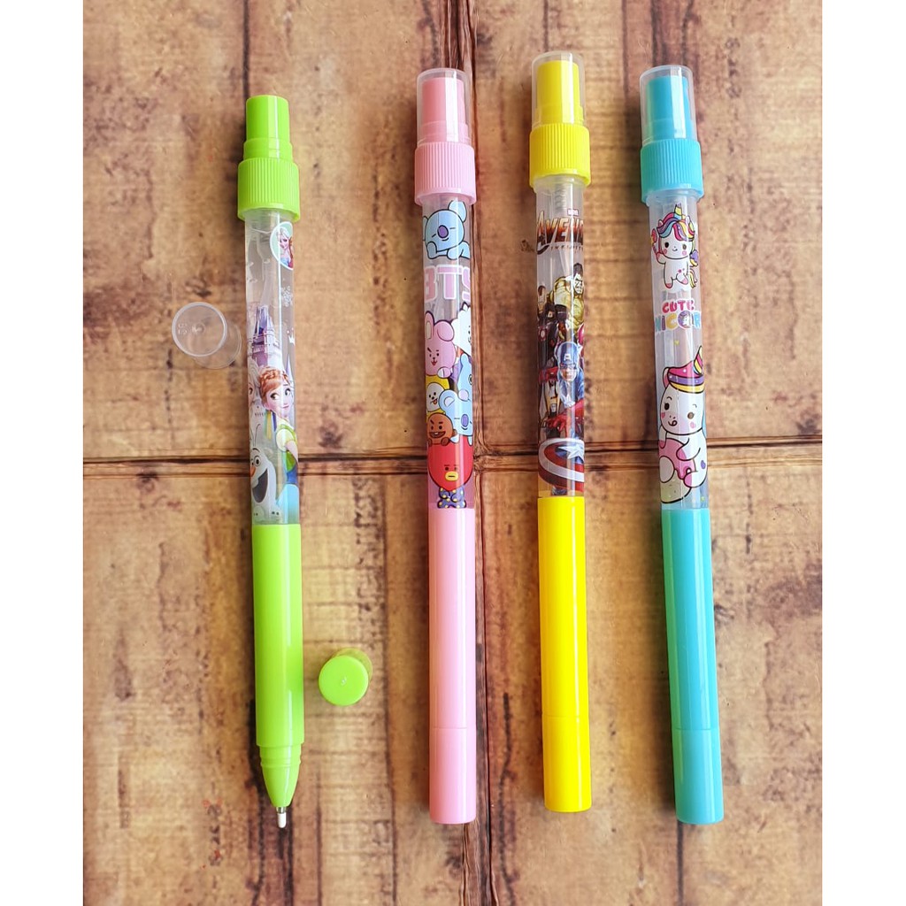 4Pcs Pen Spray - Pulpen - Ballpoint Gel New Normal GP-218 - Gel Ink Pen