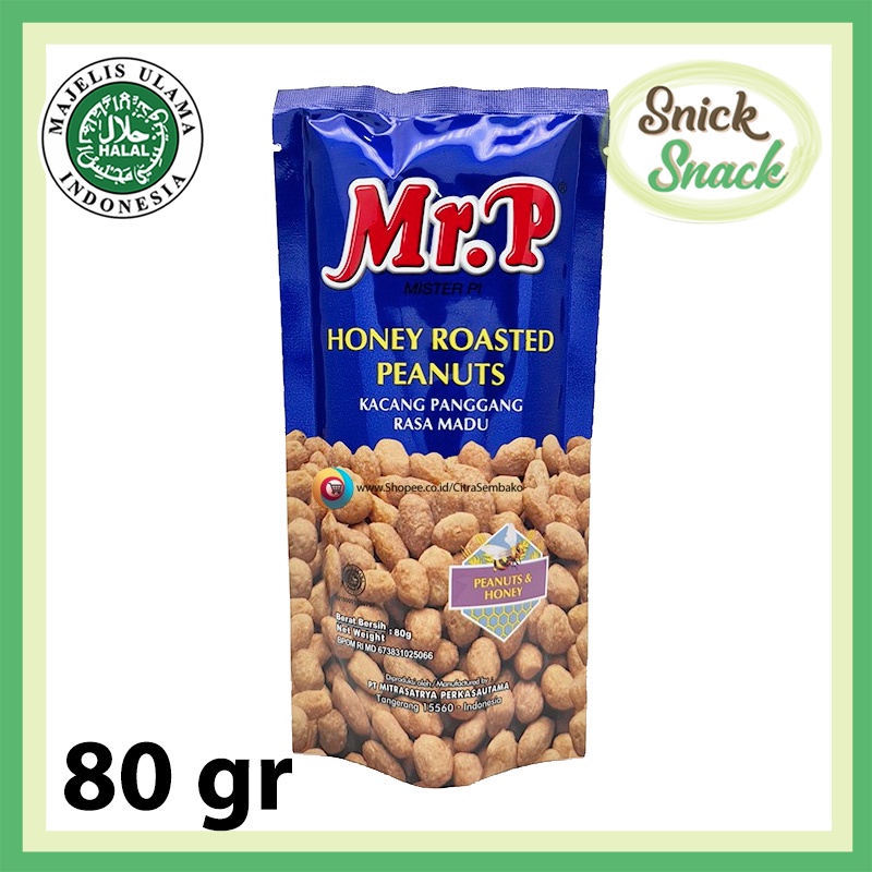 

Mr P Kacang Madu 80 gr Honey Roasted Peanuts Snack Cemilan Enak