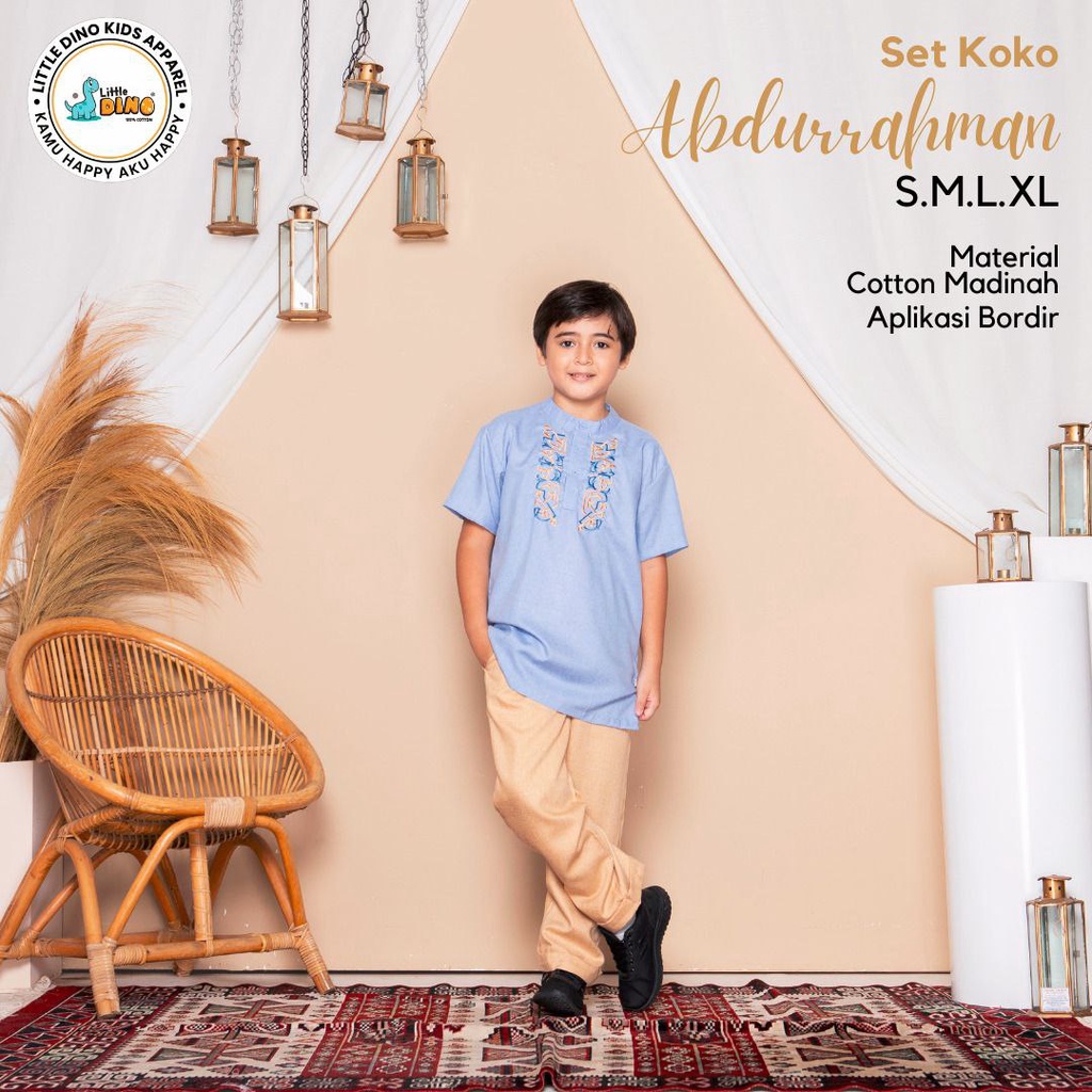 Koko Set Bordir Abdurrahman - Koko Anak Set - Koko Anak Set Celana - Koko Celana - Koko Celana Set -