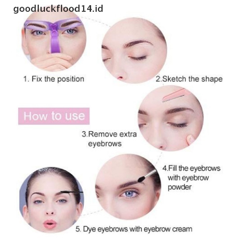 [OOID] 8PCS DIY Eyebrow Shaper Makeup Template Eyebrow Grooming Shaping Stencil Kit ID