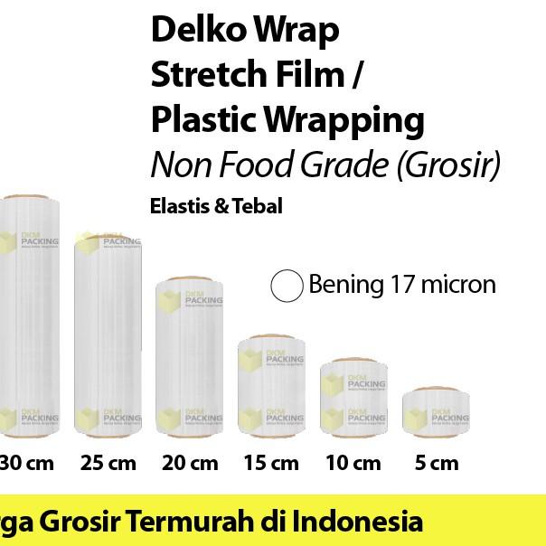 

۝ Stretch Film 20cm x 250m Plastik Wrapping DELKO WRAP /SATUAN ♂