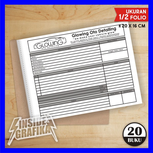 

Cetak Bikin Nota Rangkap 2 Ply Kwitansi Kuitansi Cuci Mobil / Car Wash NCR