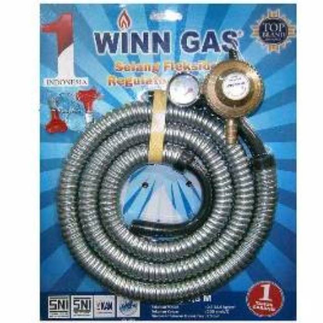 Paket regulator selang gas WINN GAS 1.8 meter