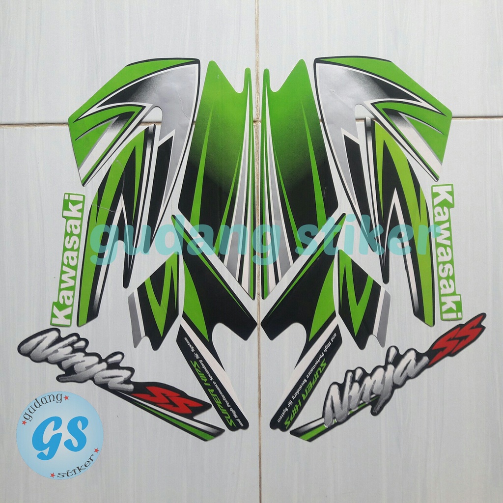 stiker striping motor kawasaki ninja ss 2010 hijau