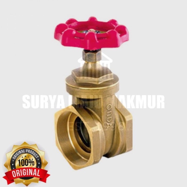 GATE VALVE KUNINGAN ONDA STOP KRAN 2” DIM INCH GATEVALVE ORI KERAN PUTAR